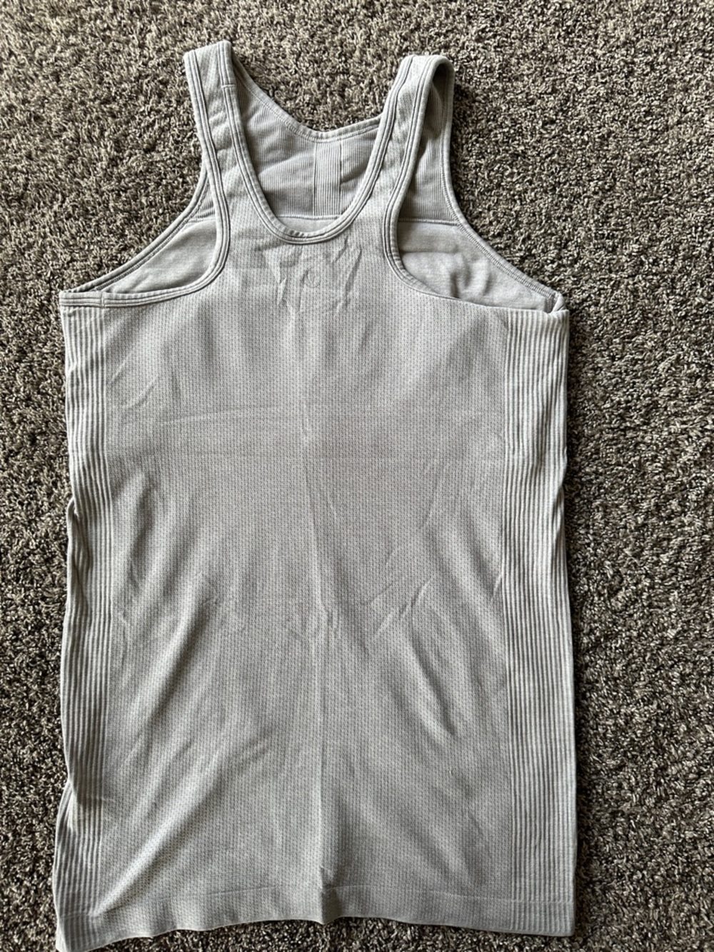 Lululemon Athletica Ribbed Sleeveless Tank Top/ Workout Light Gray Size 8